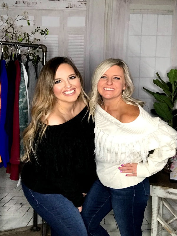 Festive Fringe Sweater - Cream - Harper Renae Boutique