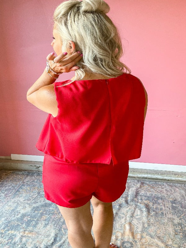 Sway Into Summer Romper - Red - Harper Renae Boutique