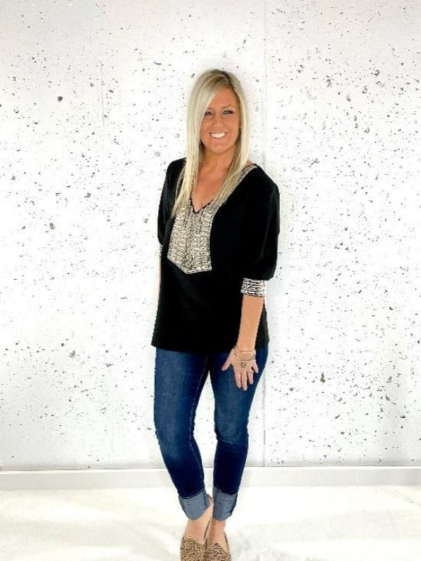 Danicka Embroidered Blouse - Harper Renae Boutique