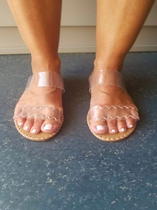 Clearly Cute Sandals - Pink - Harper Renae Boutique