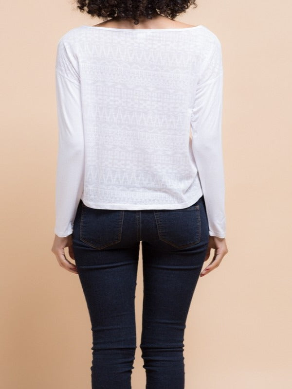 Aztec Basic Long Sleeve Top - Black