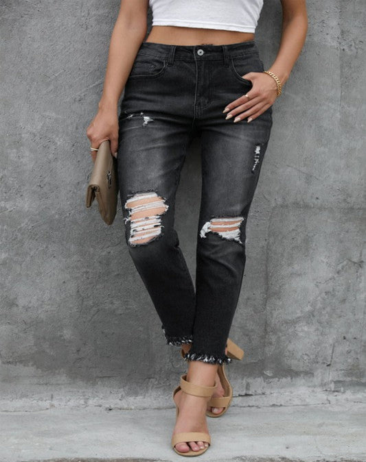 Gisele Mid Rise Straight Jeans - Harper Renae Boutique