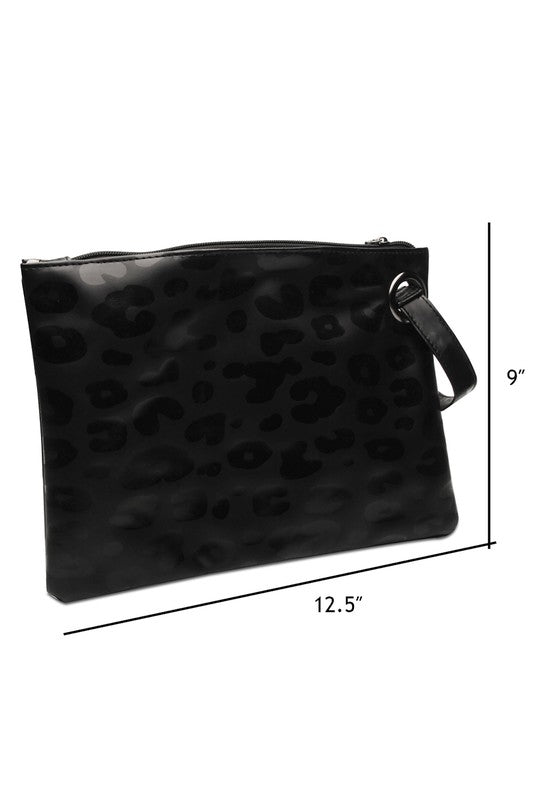 Faux Leather Leopard Clutch - Harper Renae Boutique