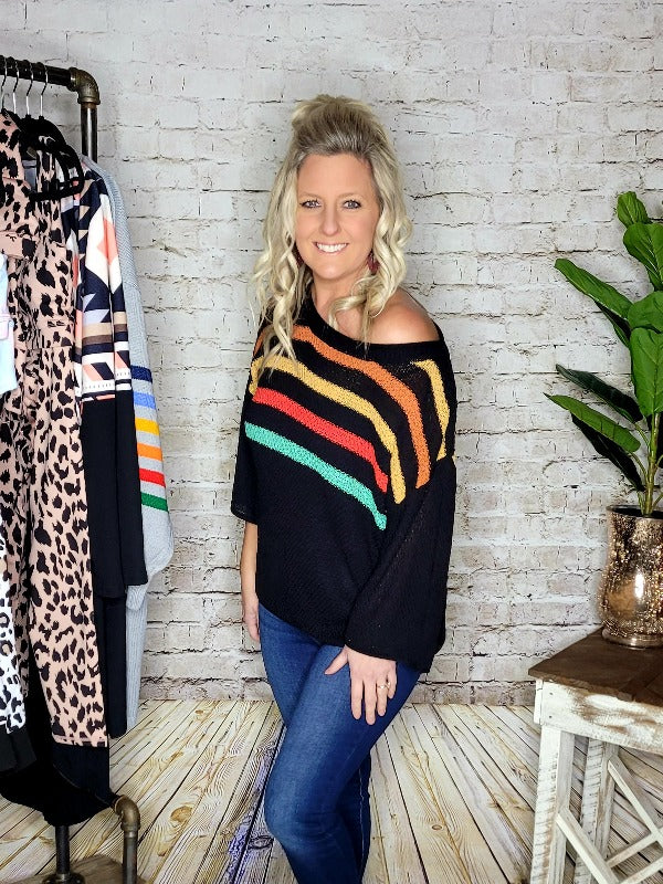Leia Knit Striped Top - Harper Renae Boutique