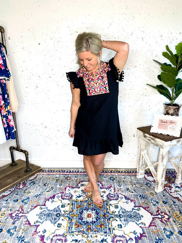 Confetti Dress - Black - Harper Renae Boutique