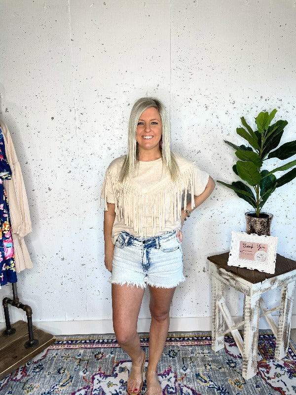 Time Rewind Acid Washed Kancan Denim Shorts - Harper Renae Boutique