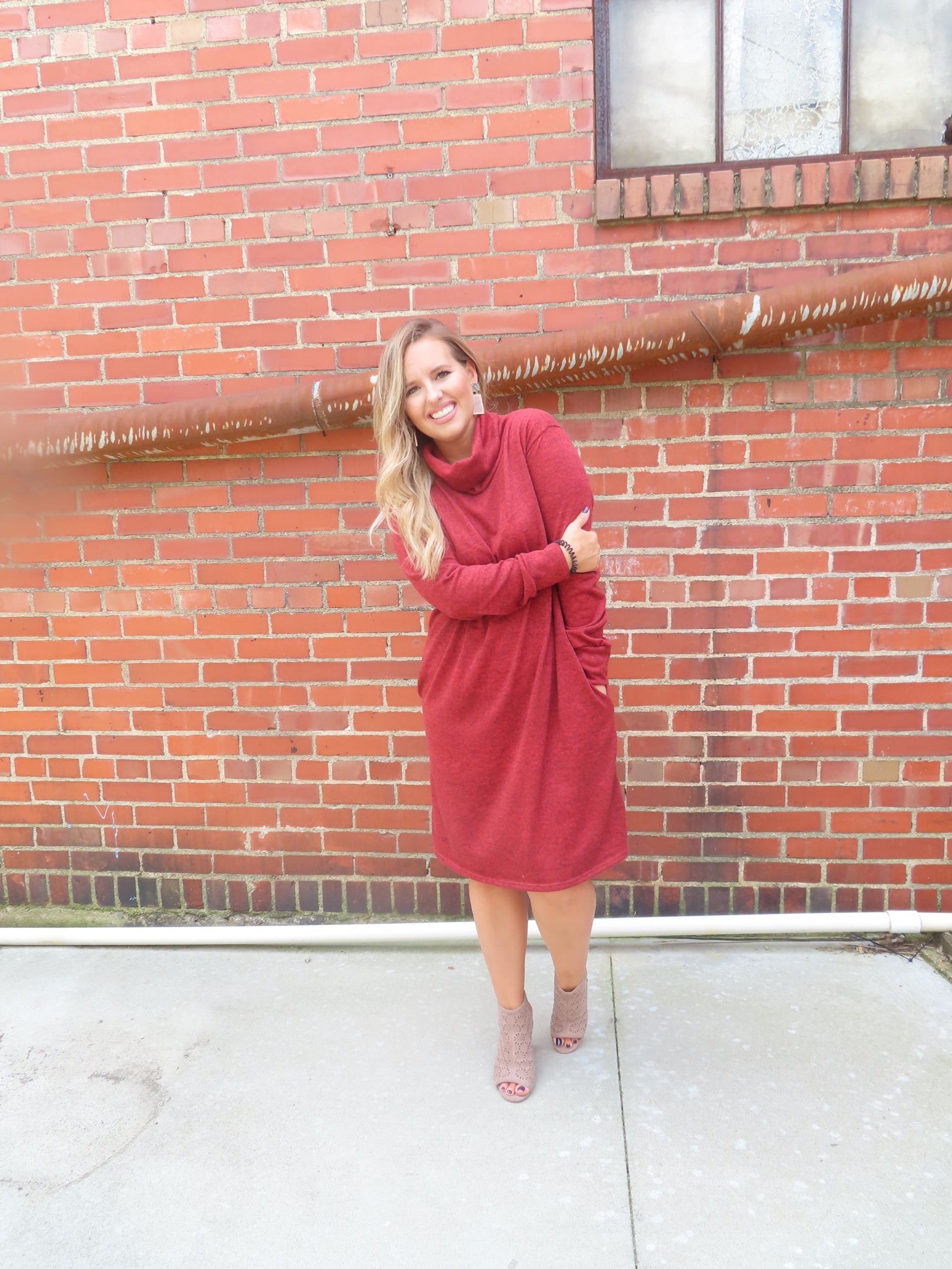 Chilly Nights Sweater Dress - Hunter Green - Harper Renae Boutique