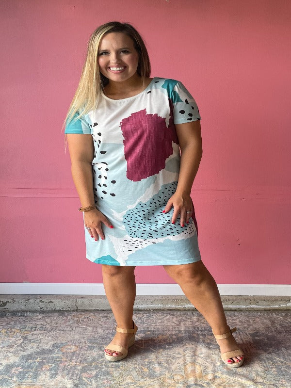 Leighton Tee Dress - Mint - Harper Renae Boutique