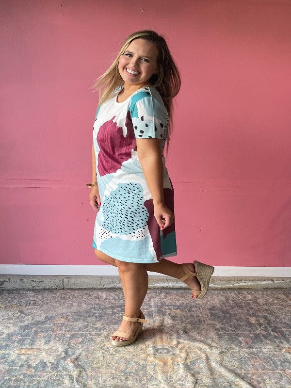 Leighton Tee Dress - Mint - Harper Renae Boutique