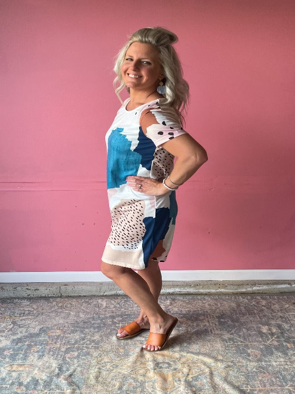 Leighton Tee Dress - Pink - Harper Renae Boutique