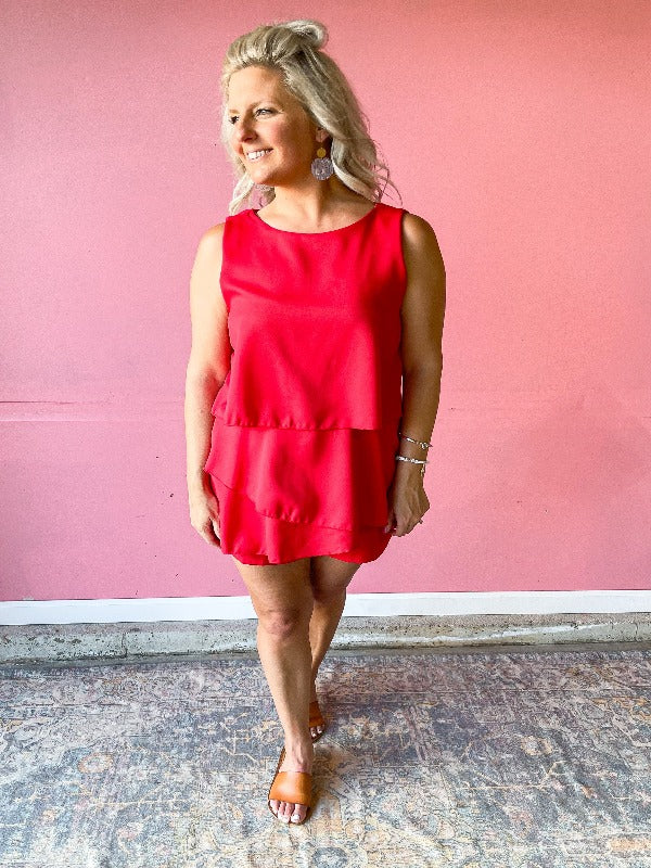 Sway Into Summer Romper - Red - Harper Renae Boutique