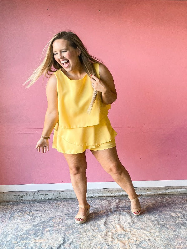 Sway Into Summer Romper - Yellow - Harper Renae Boutique