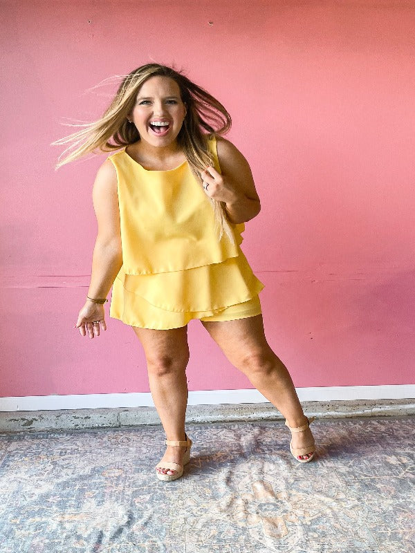 Sway Into Summer Romper - Yellow - Harper Renae Boutique