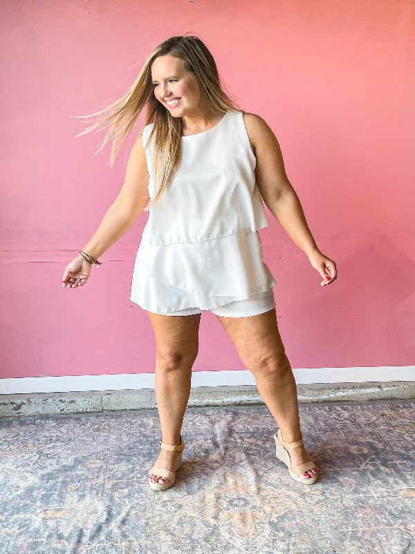 Sway Into Summer Romper - White - Harper Renae Boutique
