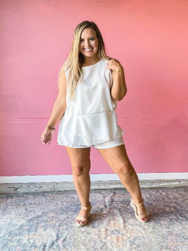 Sway Into Summer Romper - White - Harper Renae Boutique