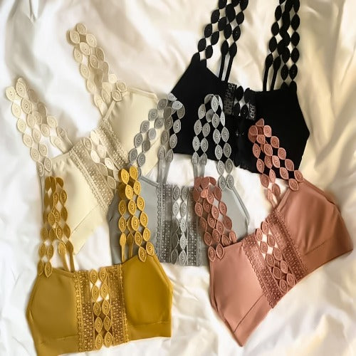 Boho Bralettes - Black & Mauve