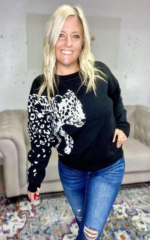 Wild One Sweater - Black - Harper Renae Boutique