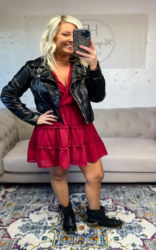 Kingston Faux Leather Jacket - Harper Renae Boutique