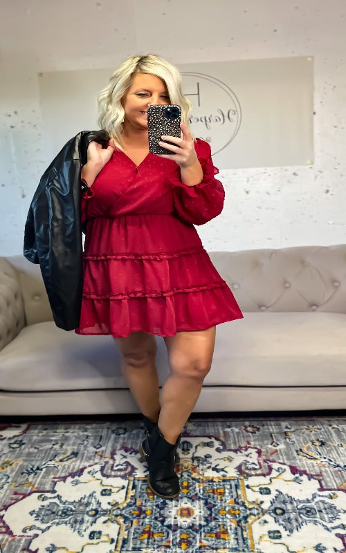 Scarlett Dotted Mini Dress - Harper Renae Boutique