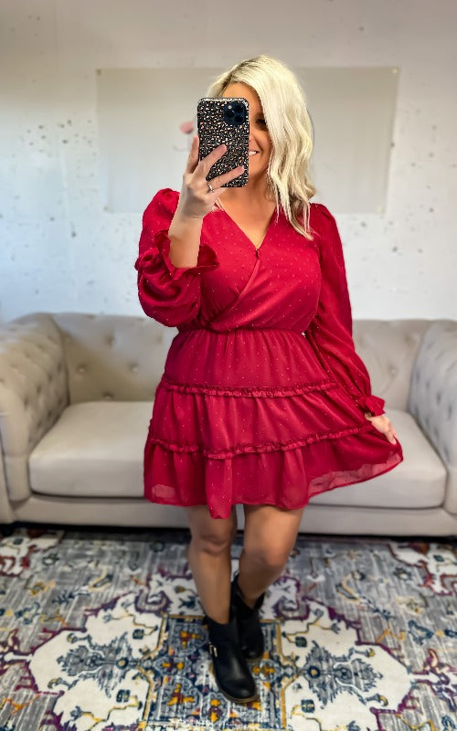 Scarlett Dotted Mini Dress - Harper Renae Boutique
