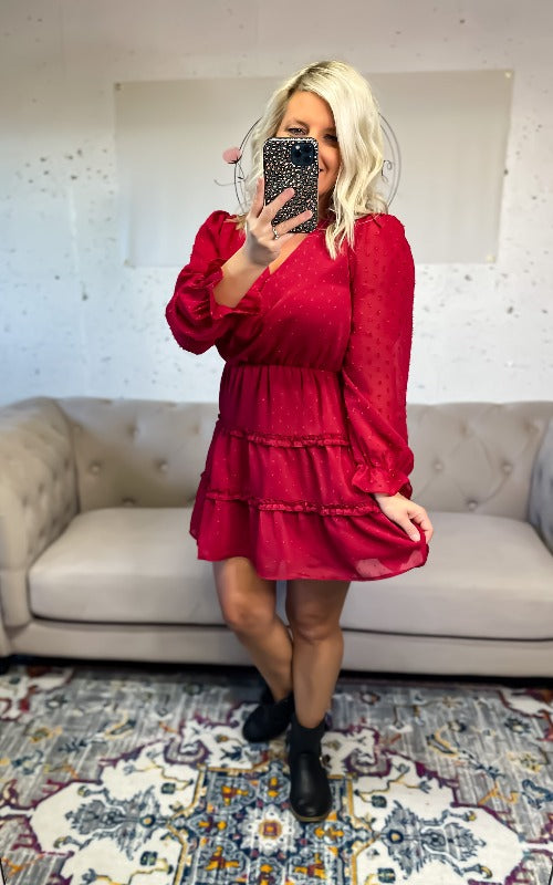 Scarlett Dotted Mini Dress - Harper Renae Boutique