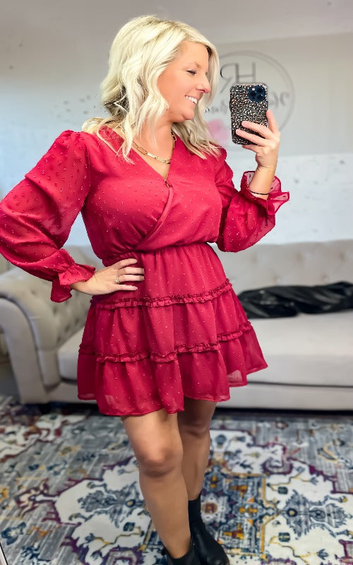 Scarlett Dotted Mini Dress - Harper Renae Boutique