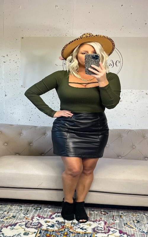 Adele Faux Leather Mini Skirt - Harper Renae Boutique