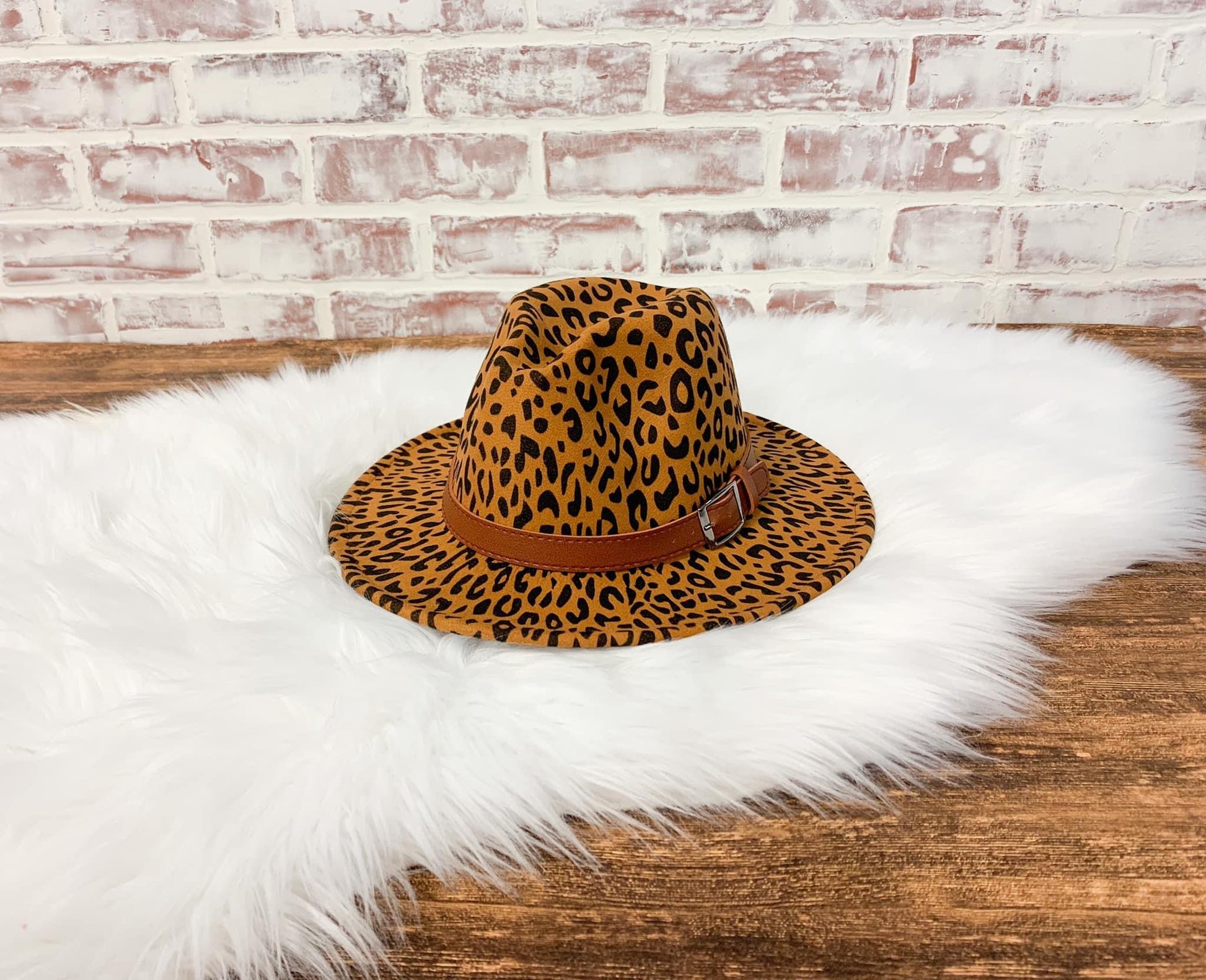 Leopard Felt Hat - Brown - Harper Renae Boutique