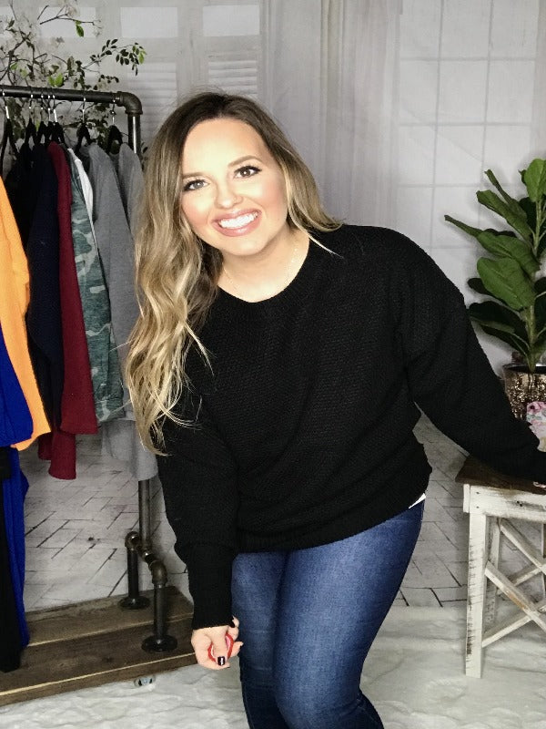 Full of Cheer Sweater - Black - Harper Renae Boutique