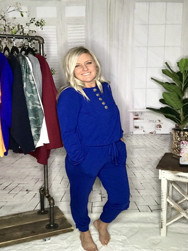 Harper Onesie - Royal Blue - Harper Renae Boutique