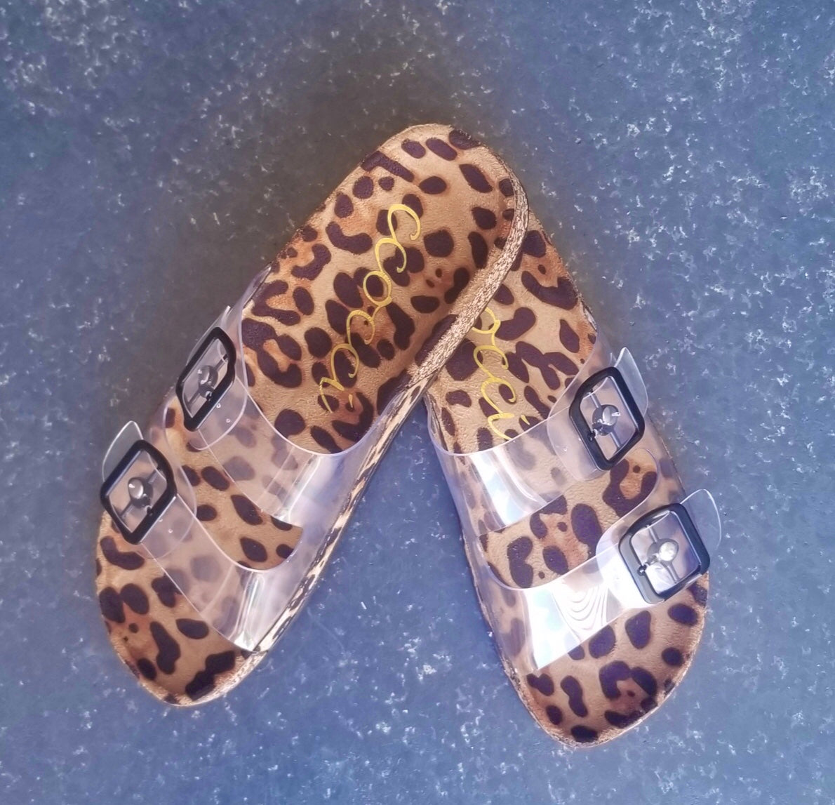 Adventure Awaits - Leopard Buckle Sandals