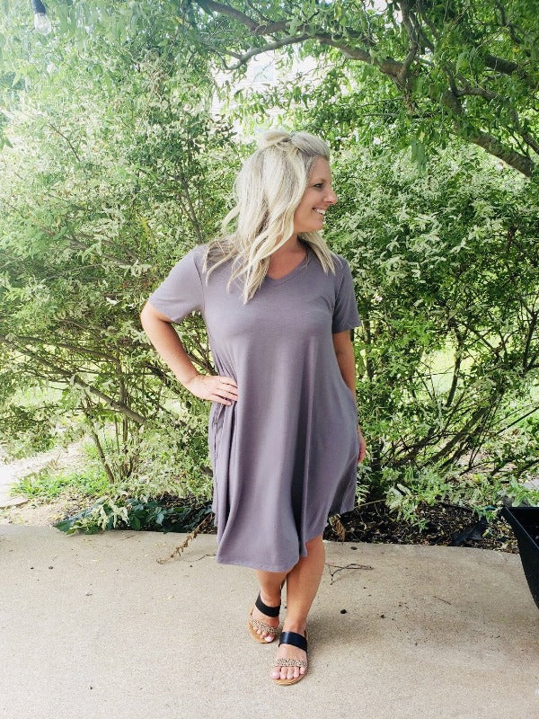 Nevaeh Dress - Slate Grey - Harper Renae Boutique