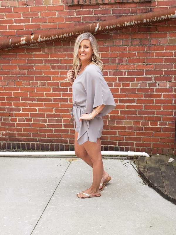 Veronica Romper - Light Grey - Harper Renae Boutique
