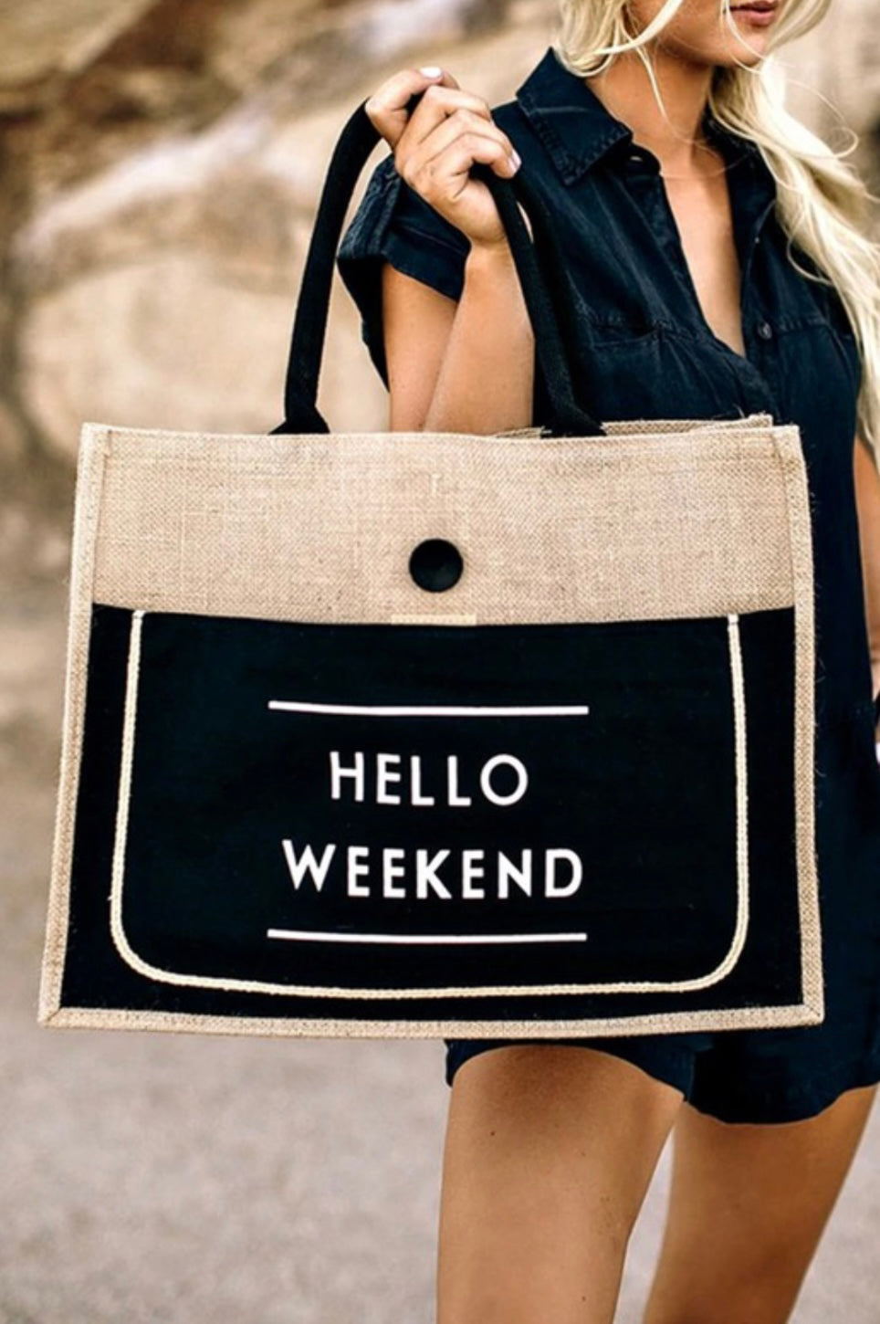 Hello Weekend Tote Bag - Harper Renae Boutique